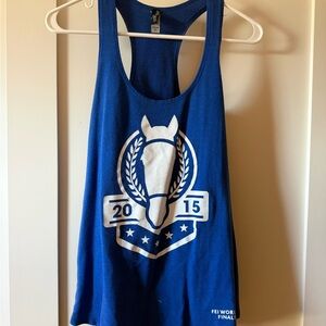 Blue Tank Top with Horse Graphic